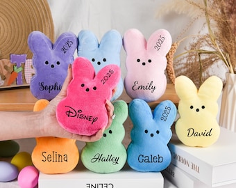 Easter Peeps Bunny Plush Toy,Personalized Peeps Bunnies,Mini Peeps Plush Doll,Easter basket,Baby Easter Gift,Plush Bunny,Custom Peeps Bunny