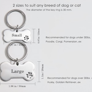 Dog Tag with Address/Phone,Hollow Paw Bone Dog ID Tag,Personalized Dog Tag,Customized Dog Tag,Dog Collar Tag,Dog Name Tag,Unique Pet Tags image 8