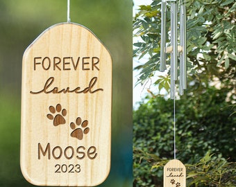 Pet Memorial Wind Chime, Loss of Pet Sympathy Gift, Dog Loss - Outside Pet Memorial - Pet Loss - Sketch Dog Cat Loss Sign for Garden