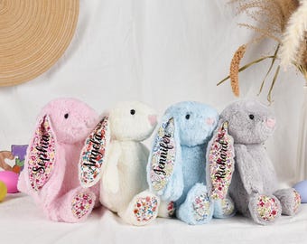 Personalized Plush Bunny,Custom Baby Toy Gift,Stuffed Animal, Newborn Baby Gift, Easter Gift for Kid, Alphabet Bunny Toy, Baby Shower Gift