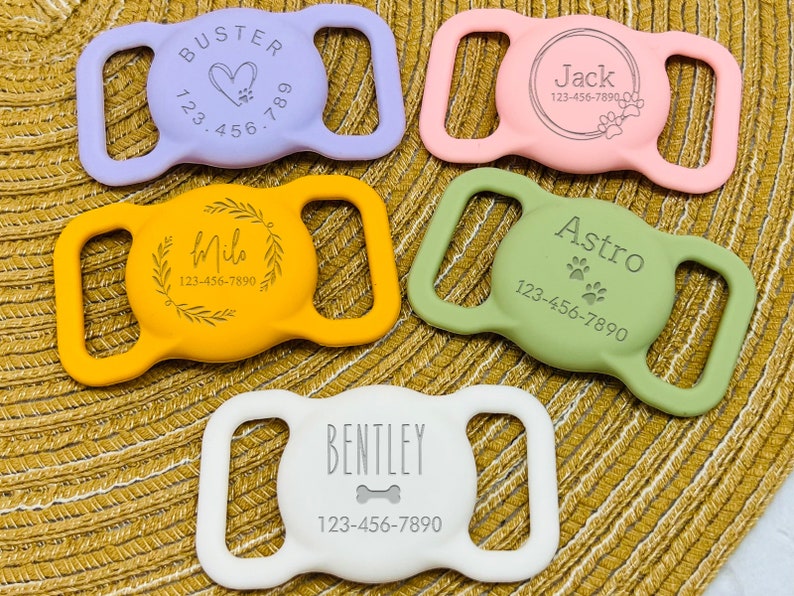 Pet Apple Air Tag Holder for Dog Collar Personalized Engraved Etsy