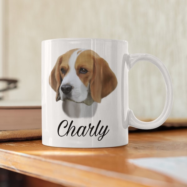 Mug Beagle personnalisable avec nom