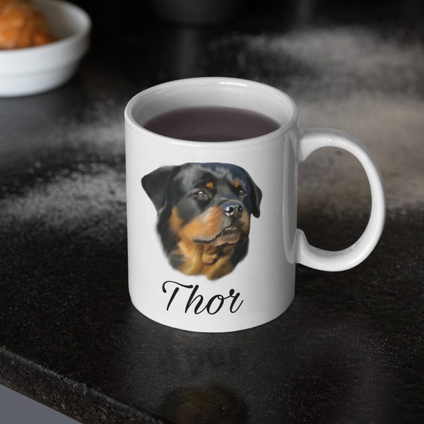 Mug Rottweiler personnalisable avec nom