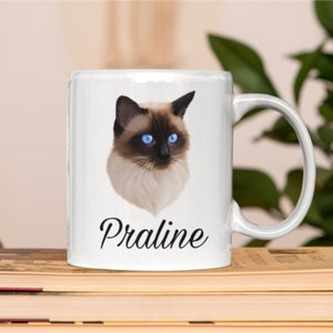 Mug chat siamois personnalisable avec nom image 1