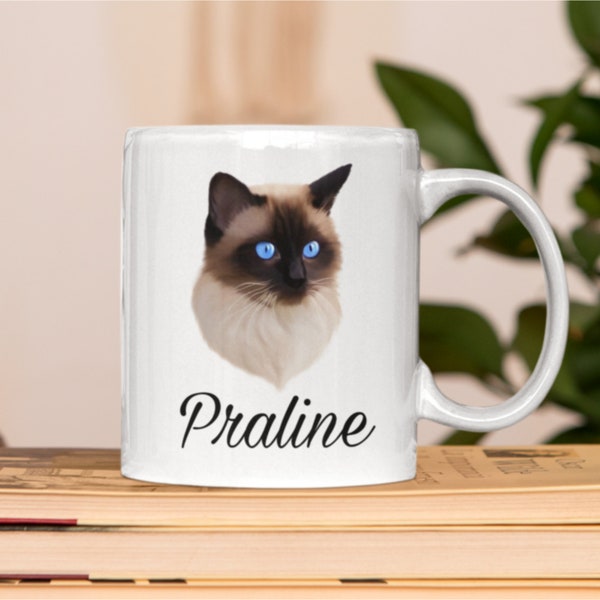 Mug chat siamois personnalisable avec nom