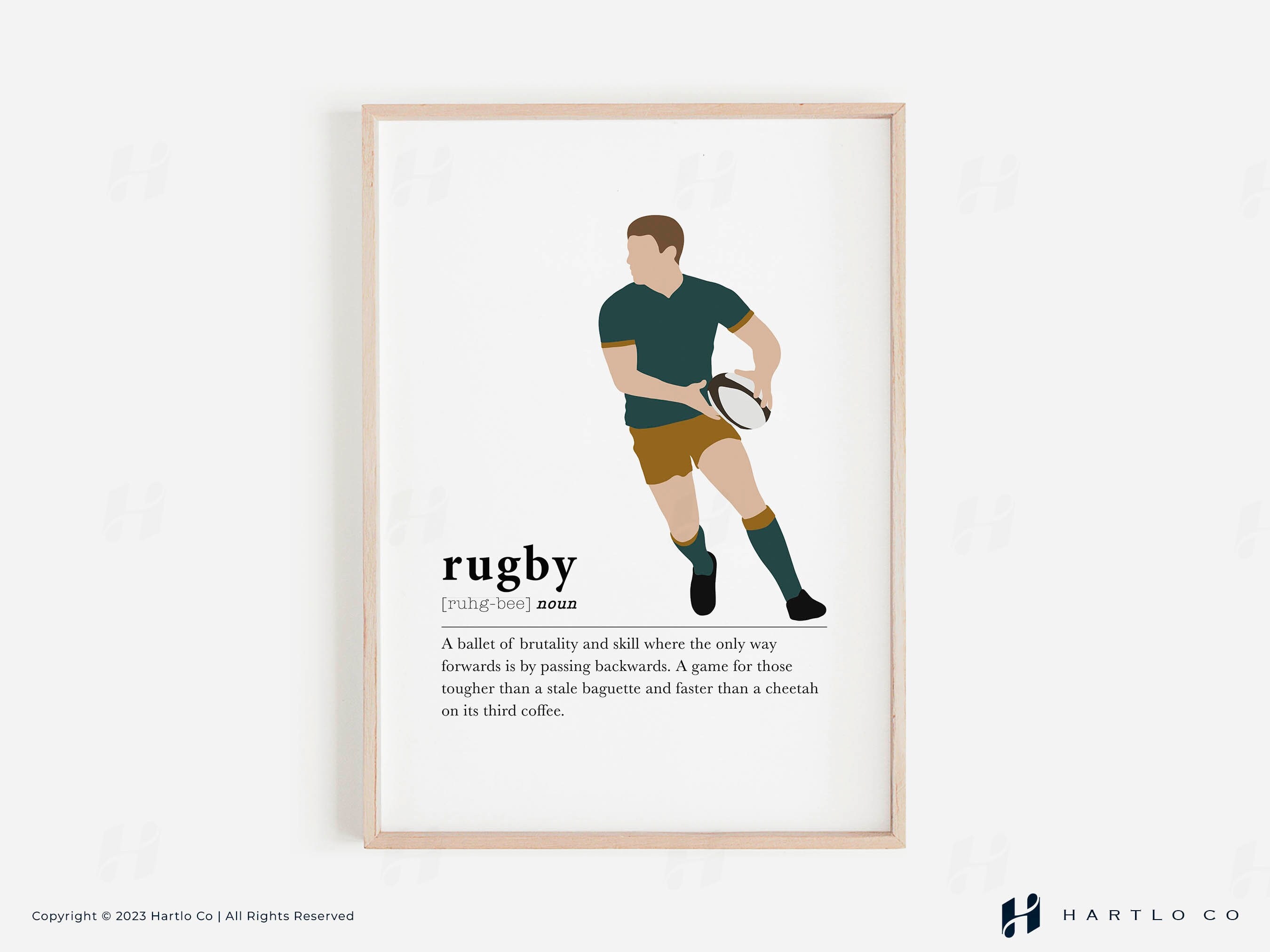 Rugby Definition Printable Art, Unique Gift for Him, Mancave or Teen