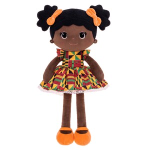 Poupée Mabel Kente gratuit : personnalisation, poupées en peluche, cadeau poupée de chiffon pour enfants, cadeau de baby shower, imprimé africain, poupée de chiffon, poupée noire, histoire des Noirs image 3