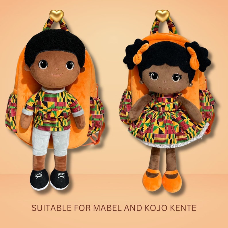 Mabel Doll Kente Free:Personalisation, Plush Dolls,Kids Rag Doll Gift, Baby Shower Gift, African Print, Rag Doll, Black Doll,Black History zdjęcie 6
