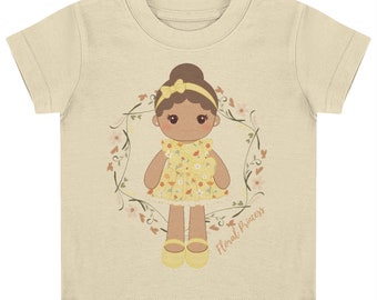 Zara Doll Tshirt (Poupée et sac assortis également disponibles) Vendu séparément/ fille noire / petite princesse noire, race mixte, héritage mixte