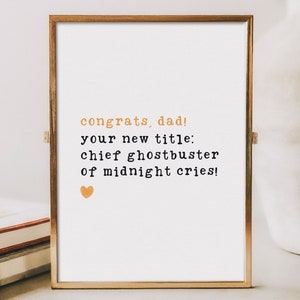 Nuovo papà, nuovo titolo: Capo Ghostbuster of Midnight Cries / Papà per la prima volta / Biglietto d'auguri digitale per Halloween / Regalo divertente e spettrale per lui