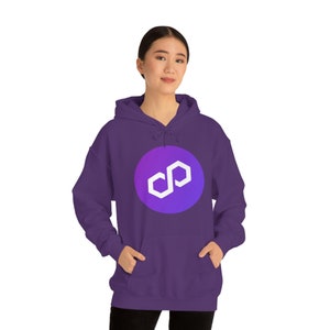 Crypto Logo Hoodie, Digital Currency Apparel, Crypto Merch Gift, Polygon Hoodie, Polygon Logo Crypto Hoodie, Crypto Themed Hoodie