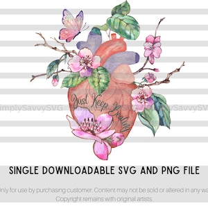 Herzpflege | SVG PNG Datei | einfach weiter schlagen | anatomisches Herz