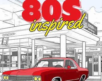 Libro da colorare ispirato agli anni '80