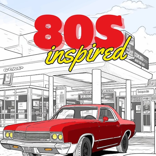 80s inspired coloring book