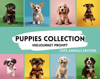 Suggerimenti di metà viaggio AI Cuccioli carini di alta qualità, Arte AI di metà viaggio, Arte di cani carini, Miglior suggerimento di metà viaggio