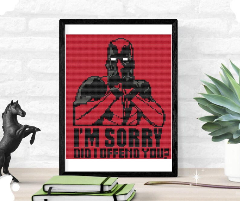 Modèle De Point De Croix Deadpool Avec Citation, Parfait Pour Les ...