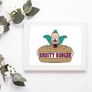 Simpsons Krusty Burger pattern. Tv show pdf pattern. Easy counted cross stitch.