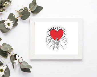 Patrón de punto de cruz de Keith Haring, silueta pop (PDF)