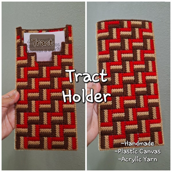 JW Tract Holder Bag/ Brown/ Handmade Plastic Canvas Pattern