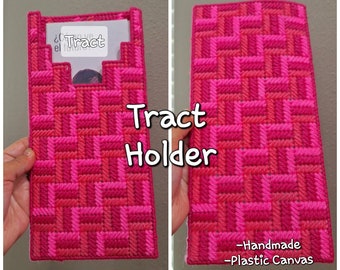 JW Tract Holder Bag/ Pink/ Handmade Plastic Canvas Pattern