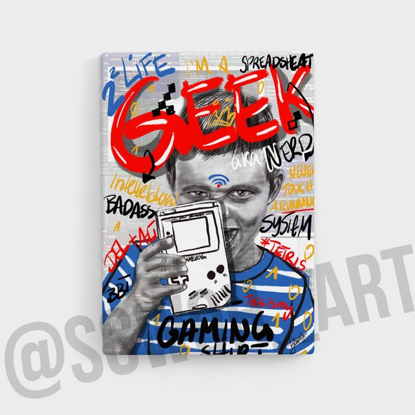 Urban Art Picture Gallery Canvas >>>Geek/Nerd aka intellectual Badass<<<