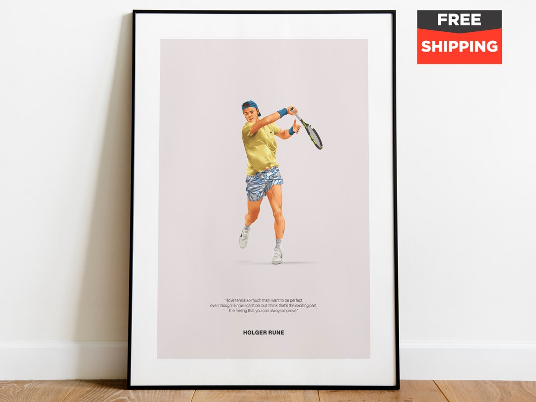 Holger Rune Poster Tennis Print Minimalist Mid-century - Etsy