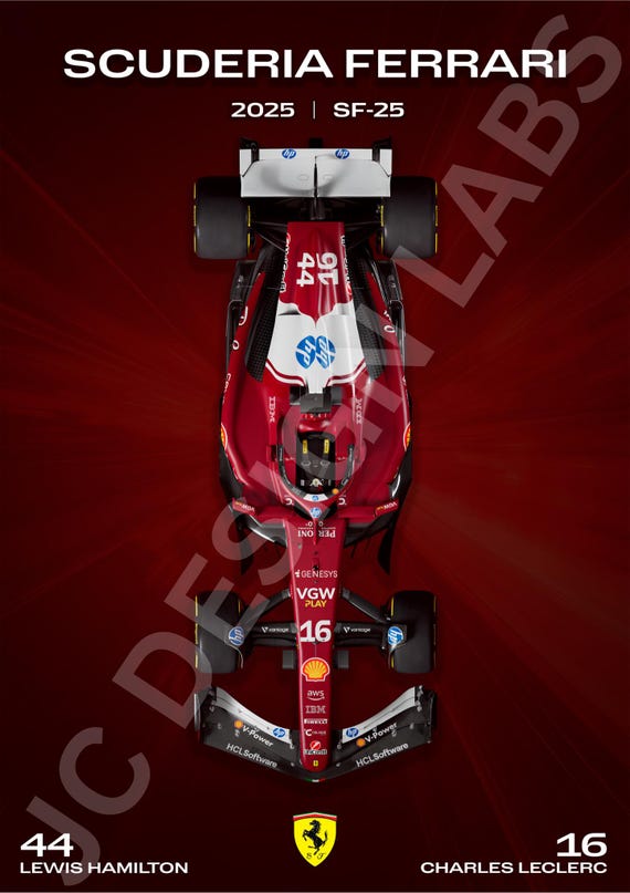 Ferrari SF-23 ポスター　2025年HAMILTON Scuderia Ferrari SF-25 Lewis Hamilton 2025 Poster