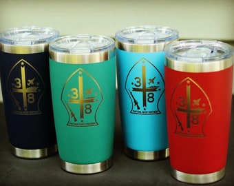 Custom Engraved Tumbler: Personalized Military Retirement Gift