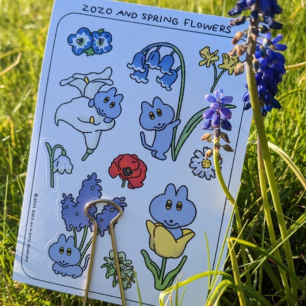 Zozo und Frühlingsblumen Stickerbögen