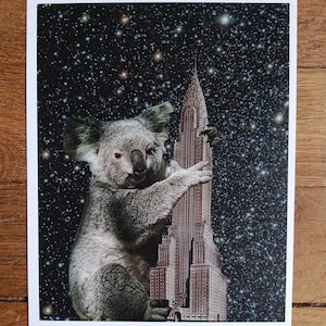 Ansichtkaart van papieren collage