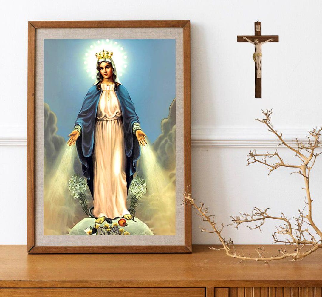 Immaculata V1 Our Lady Virgin Mary Religious Poster Print Art Home Wall ...
