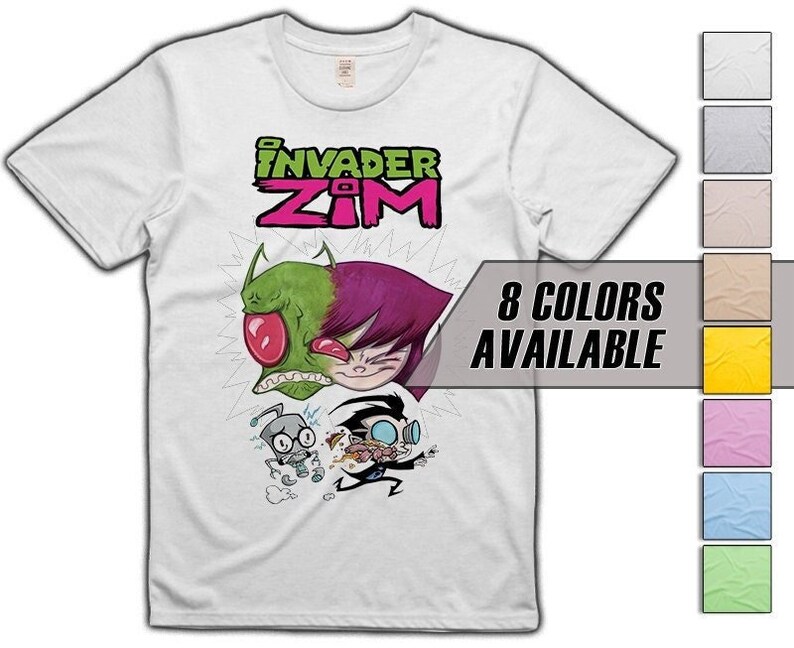 Invader Zim V1 Movie T Shirt 8 Colors 8 Sizes S5XL Vintage Look Soft