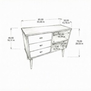 Chest of drawers in oak / Wooden Dresser, Ref. 03004 image 9