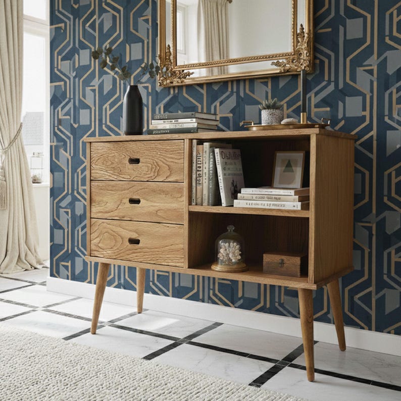Chest of drawers in oak / Wooden Dresser, Ref. 03004 Natural finish