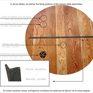 Table ronde en chêne massif, Réf. 01550. Fabriquée par DValenti pour sa marque Raícex Nobles. image 4