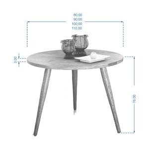 Table ronde en chêne massif, Réf. 01550. Fabriquée par DValenti pour sa marque Raícex Nobles. image 6