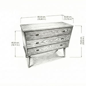 Chest of drawers in oak / Wooden Dresser, Ref. 03001 image 11