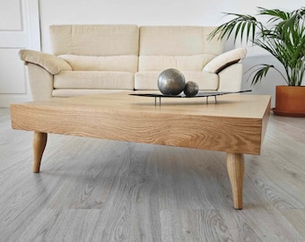 Handmade Solid Oak Coffee Table: Modern Living Room Furniture
