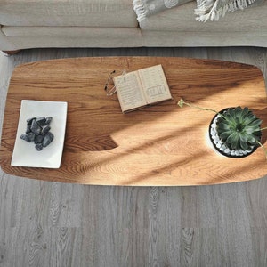 Oak table, rectangular coffee table with 4 legs Ref. 01390.