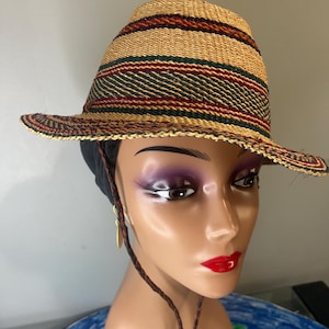 Handwoven Bolga Fedora Straw Hat: African Summer Fashion