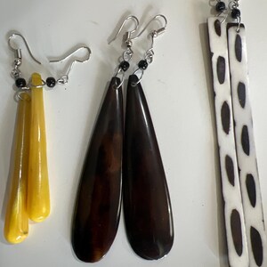 Boho Earrings: 3 set ethnic Africa Masai  bone horn earring birthday Christmas new year cultural gift for women friend girlfriend