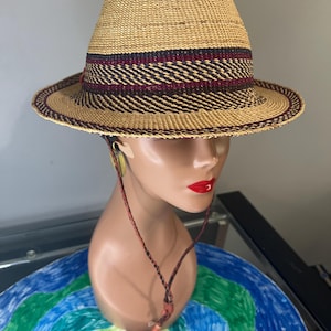Handwoven Bolga Fedora Straw Hat: African Summer Fashion