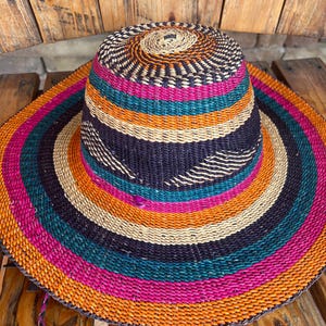 Authentic natural African handwoven beach Summer sun hat made in Ghana