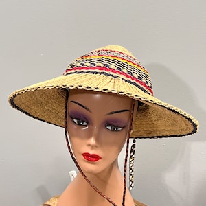 Handwoven Bolga Straw Sun Hat: Multicolor African Summer Hat