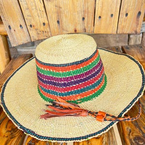 Authentic natural African handwoven beach Summer sun hat made in Ghana