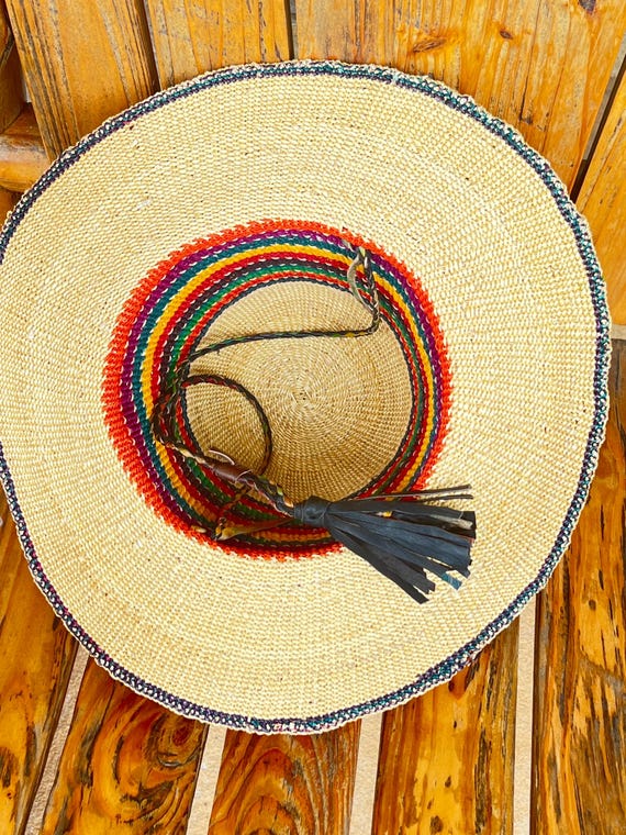 Authentic Natural African Handwoven Beach Summer Sun Hat  display picture 3
