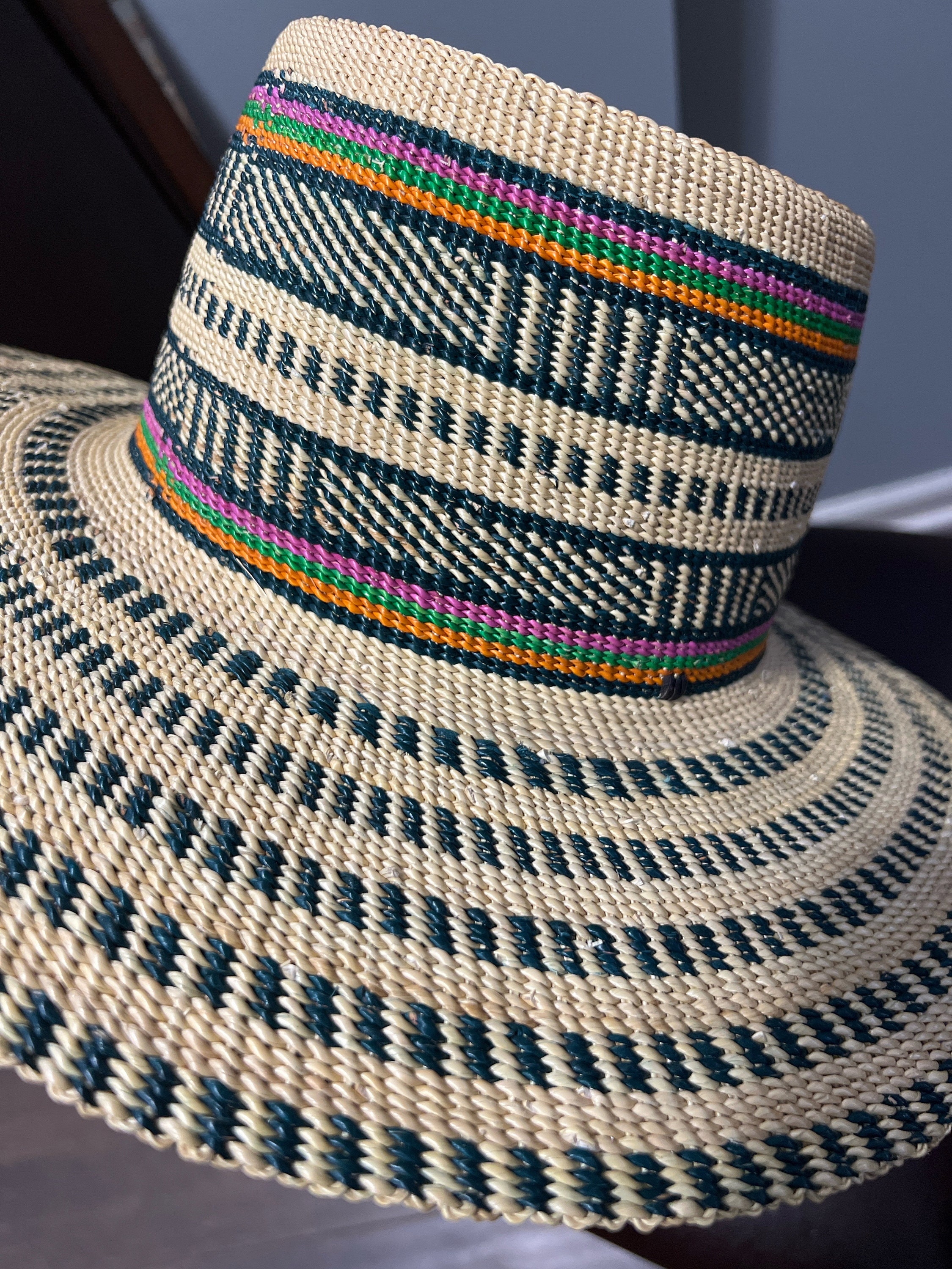 Vintage African bolga Braided Straw Sun Hat Wholesale Bolga/Ghana Hat / Handmade Hat (Copy) for your  main image 2