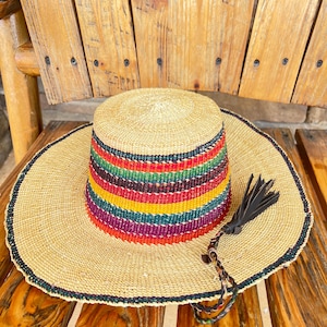 Authentic natural African handwoven beach Summer sun hat made in Ghana