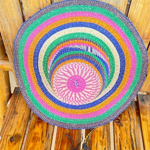 Authentic natural African handwoven beach Summer sun hat made in Ghana