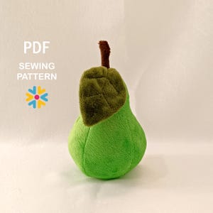 Pera verde _ Peluche _ PDF digitale _ Frutta imbottita _ Modello da cucire _ Istruzioni su come realizzare _ Peluche fai da te _ Download immediato